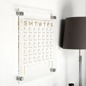 Clear acrylic lucite wall calendar for Sale eco-friendly  handmade  durable for home decoration office and accessories