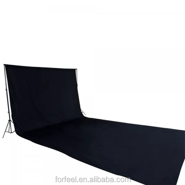 Arrière-plan pour photographie, bricolage, avec arrière au sol, couleur noire 6x3m