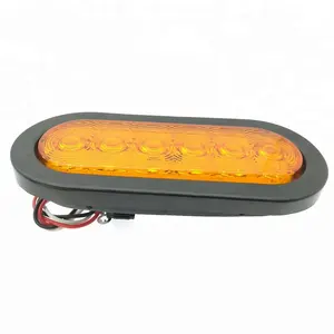 6 Inch Oval Truck Trailer Stop Turn Tail Lights Rear Lamp With Pigtail Plug With DOT SAE Certification