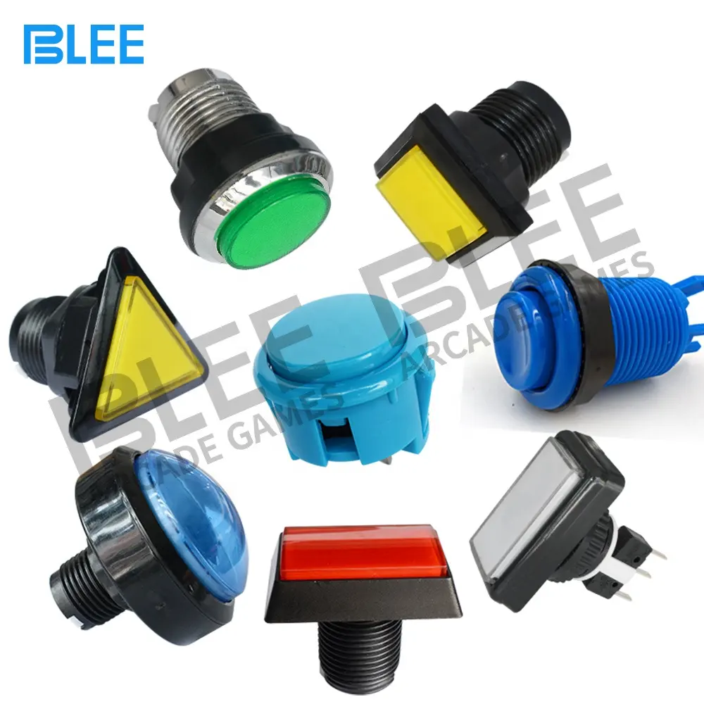 BLEE direct gros bouton-poussoir américain, bouton Sanwa, 20 à 100mm dôme/triangulaire/carré LED boutons d'arcade