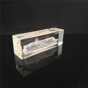 Diseño moderno 3D láser cubo de cristal nave cristal grabado láser bloque cubo con el mejor precio - Product Image 3