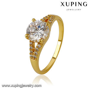 14076 xuping銅合金<span class=keywords><strong>Dubai</strong></span> 24 18kゴールドメッキ婚約ダイヤモンドリング - Product Image 2
