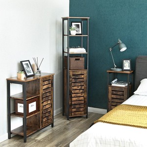 Gabinete <span class=keywords><strong>de</strong></span> <span class=keywords><strong>Almacenamiento</strong></span> Lateral <span class=keywords><strong>de</strong></span> Madera Alto, Delgado y Estrecho para Sala <span class=keywords><strong>de</strong></span> Estar, Estilo Industrial Antiguo <span class=keywords><strong>VASAGLE</strong></span>, con 3 Estantes - Product Image 6