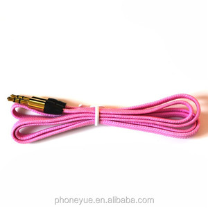 Costumbre plana de nylon trenzado cable aux estéreo de <span class=keywords><strong>3</strong></span>.5mm jack de audio de volumen - Product Image 3