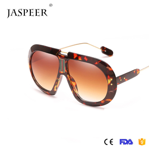 Jaspeer 2018 piloto de metal transparente plana sol sombra de gran tamaño una pieza cuadrada gafas de sol hombre - Product Image 4