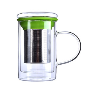 Tasse <span class=keywords><strong>De</strong></span> Thé À double Paroi Thé Coupe <span class=keywords><strong>De</strong></span> Brassage avec Infuseur Panier et Couvercle pour Le Trempage, lâche <span class=keywords><strong>Feuille</strong></span> Thé Maker - Product Image 1