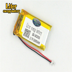 Plug 1.25-2 P 3.7 V 602035 500 mah lipo battery Rechargeable solar li ion polymer lithium battery with PCM - Product Image 1