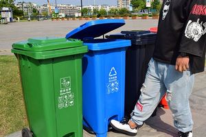 120L卡登学校公共塑料垃圾桶轮式集装箱垃圾桶塑料垃圾桶带踏板 - Product Image 2