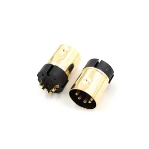 Kualitas Tinggi Digital Antarmuka Berlapis Emas 4 6 7 8 13 Pin Mini Din Jack Male Konektor