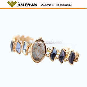 2015 reloj reloj de Ginebra del diamante de cristal reloj de pulsera de perlas relojes dama de oro china de réplicas de relojes - Product Image 1