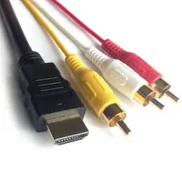 HDMI إلى كابل RCA اتش دي ام اي ميل الى 3RCA AV مركب الذكور كابل محول الارسال لا إشارة تحويل وظيفة