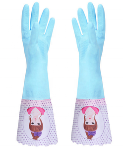 GC2008 Long Caoutchouc Fournitures de cuisine imperméable durable PVC plus velours gants de vaisselle ménage <span class=keywords><strong>voiture</strong></span> nettoyage gants chauds - Product Image 6