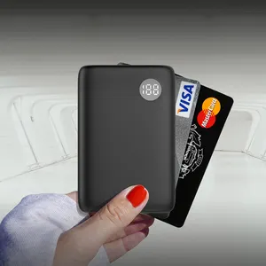 LED digital display dual output multifunction rohs 10000 mah credit card power bank small