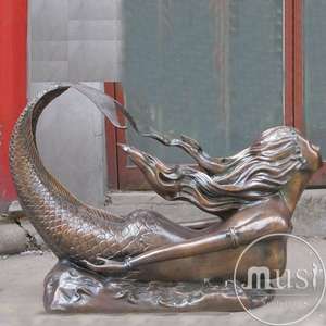 庭園彫刻等身大イルカ噴水と人魚像 - Product Image 6