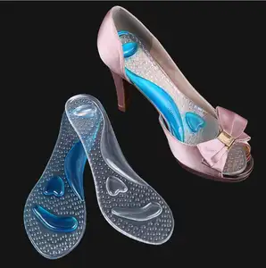 Penyerapan Shock Plantar Fasciitis Pereda Nyeri Orthotic 3/4 Dukungan Lengkungan Gel Insole Pijat untuk Wanita Sepatu Hak Tinggi