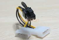 Conector de alimentación de tarjeta gráfica PCI-E, IDE Dual de 4 pines a 6 pines