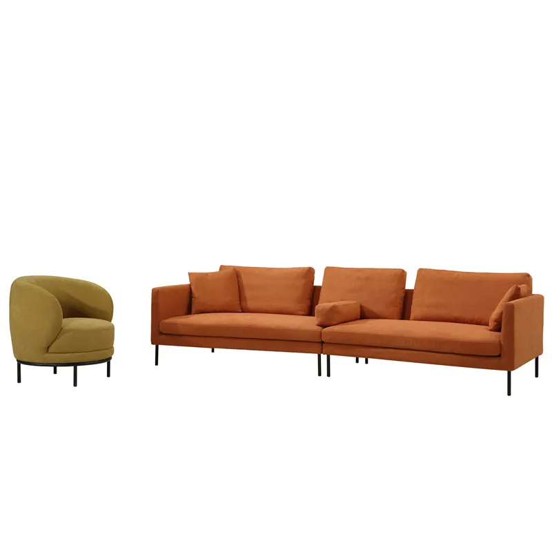 Yeni tasarım büyük kanepe set turuncu renk genç halklar için