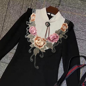 Servizi Del Campione Del Ricamo di Disegno di Modo di trasporto Personalizzato Fiori Ricamato Collare Collo Del Merletto di Patch - Product Image 2