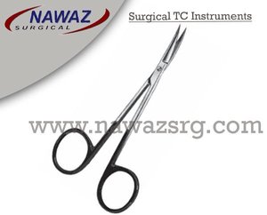 Acero inoxidable Super Cut Sharp Iris Scissor Curved 11,5 cm Fino Acero inoxidable Plata con acabado negro Instrumentos quirúrgicos - Product Image 2