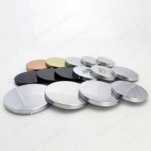 Couvercle en métal argent <span class=keywords><strong>noir</strong></span>, 12 pièces, pour pot, bougeoir, tasse en verre - Product Image 3