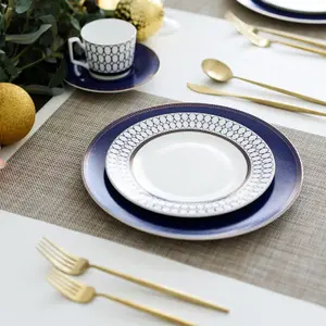 Hot Sale Goldrand Porzellan Restaurant Bone China Platte für die Hochzeit