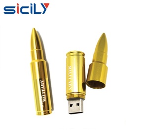 <span class=keywords><strong>Chiavetta</strong></span> USB 2.0 3.0 a Forma di Mitragliatrice con Proiettile Dorato e Portachiavi Non in Plastica - Regalo di Natale - Product Image 6