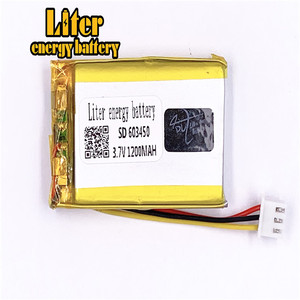 Socket 2.5-3 P 3.7 V 603450 1200 mah lipo battery Rechargeable solar li ion polymer lithium battery with PCM - Product Image 3