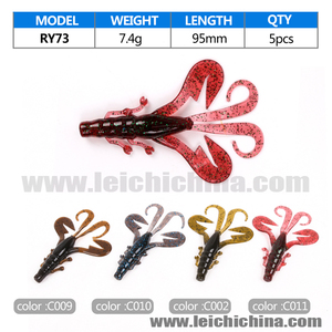 Appâts souples en plastique pour la pêche au crevettes, 95 mm, 7,4 g - Product Image 2