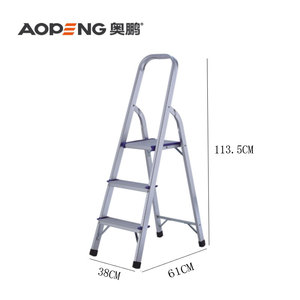 3 <strong>Step</strong> Aluminum <strong>Folding</strong> <strong>Step</strong> <strong>Ladder</strong> with Narrow <strong>Step</strong> - Product Image 5