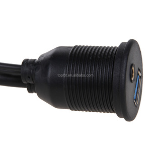 Extension AUX RCA paire torsadée montage encastré mâle à <span class=keywords><strong>femelle</strong></span> <span class=keywords><strong>Audio</strong></span> voiture style tableau de bord panneau câble pour haut-parleur Application - Product Image 3