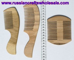 Brosse à cheveux en bois d'art populaire russe fait à la main peignes de soins capillaires modèle Rksk vente en gros - Product Image 2