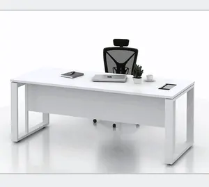 Móveis de escritório de mesa de escritório branco moderno