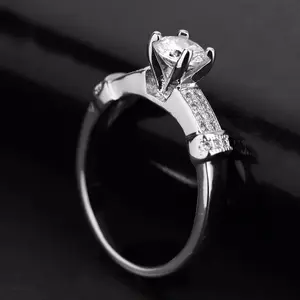 Anel de prata esterlina 925 para casamento, noivado, mais recente design cz para senhoras