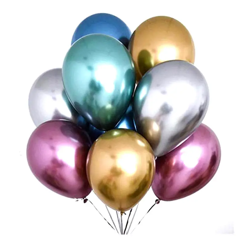 Vente en gros 12 18 pouces forme ronde ballons métalliques Ballons métalliques en latex pour décorations de fête Ballons chromés Fournisseur Globos