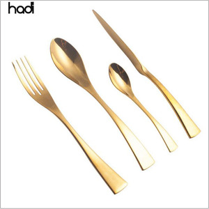 ฟรีโลโก้ที่กำหนดเองหรูหรางานแต่งงานอุปกรณ์จัดเลี้ยง Hammered ร้านอาหาร Flatware สแตนเลสสตีลชุดช้อนส้อม - Product Image 2