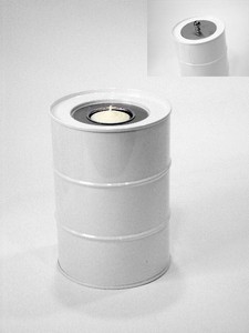 Portavelas único de hormigón gris con forma de cilindro - Product Image 5