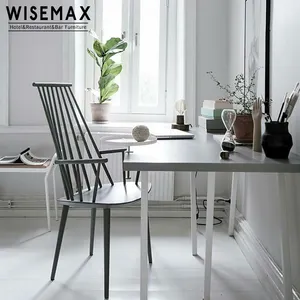 MOBILIÁRIO WISEMAX Estilo francês Mobília industrial café madeira cadeira windsor antiguidade com braço para sala de jantar moderna