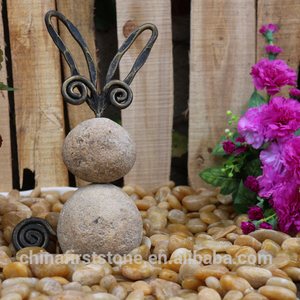 GAB609 Fer Et Pierre Naturelle <span class=keywords><strong>Sculpture</strong></span> De Lapin