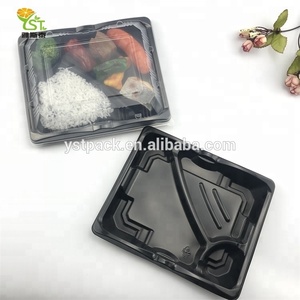 Disposable Black <strong>Plastic</strong> pp Takeaway <strong>square</strong> 3-compartment Bento Lunch Box Food <strong>Containers</strong> - Product Image 6