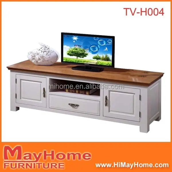 elegant durable pine wood white color tv stand furniture/tv bench