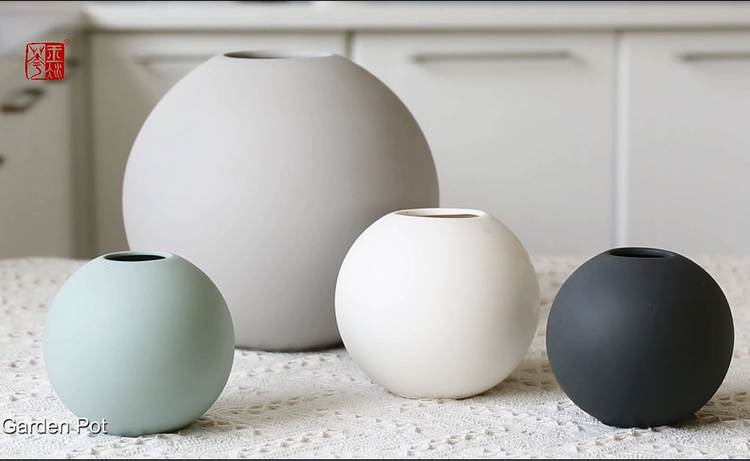 Unique Ronde Forme De Boule En Céramique Vases à Fleurs, élégant Moderne Conception Maîtresse Vase
