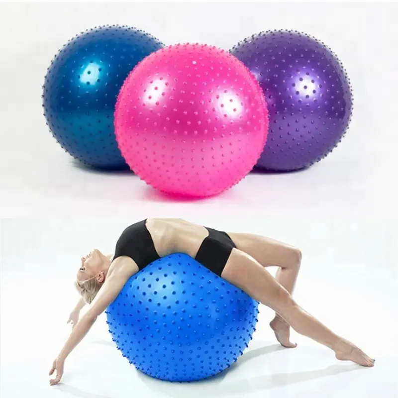 Gym Physiotherapie Aufblasbare schwangere Frauen Elastic Fitness Ball Yoga Ball mit Yoga Massage Ball