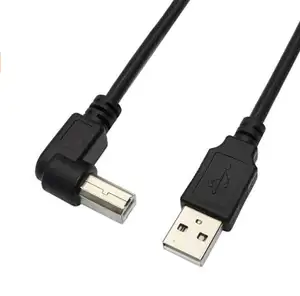 Wholesale Black 30cm Right Angle Printer USB2.0 A Male Plug to Right Angle USB B Male Barcode Printer Cable