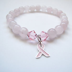 Braccialetto Elastico <span class=keywords><strong>in</strong></span> <span class=keywords><strong>Quarzo</strong></span> <span class=keywords><strong>Rosa</strong></span> con Nastro <span class=keywords><strong>Rosa</strong></span> per la Consapevolezza sul Cancro al Seno - Product Image 3