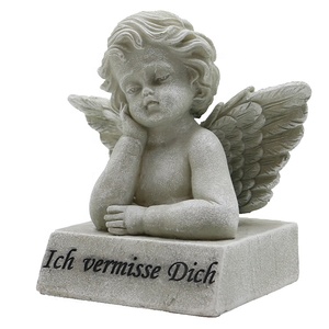 Kanatları uyku cupid <span class=keywords><strong>cherub</strong></span> heykelcik minyatür mezar mezarlığı melek heykeli - Product Image 2