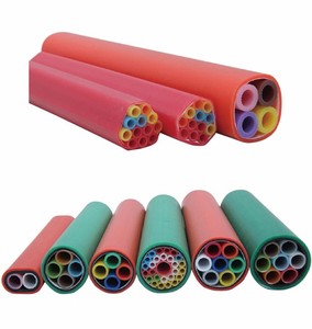 Paquete de microconductos de HDPE Enterrado directo de 4 vías para cable de fibra de soplado de aire Equipo de fibra óptica de silicio de baja fricción de larga distancia - Product Image 1