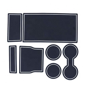 Alfombrillas de consola Portavasos Liner para 2017 2018 2019 Modelo 3 Accesorios 7 piezas por juego con almohadillas inferiores de reposabrazos de ajuste blanco - Product Image 1