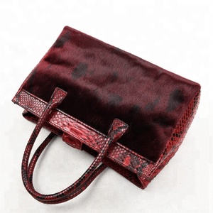 Borse di pelliccia borse in pelle borse Tote per le donne <span class=keywords><strong>borsa</strong></span> di lusso <span class=keywords><strong>bordeaux</strong></span> vera pelliccia elegante su misura naturale su misura autunno inverno - Product Image 4