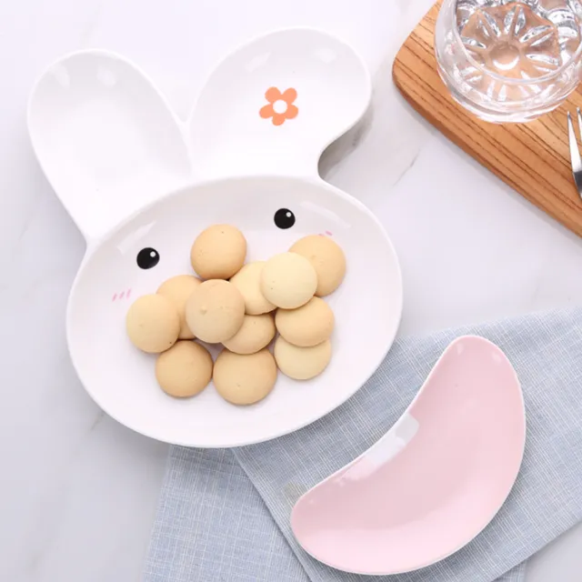 New Design Clean Cute Cartoon Monkey Rabbit Shape Different Styles Kids Dinnerware Plate Set
