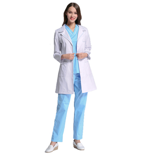 Polvere Medico Labcoat Resistente Agli Acidi Bianco Blu <span class=keywords><strong>Camice</strong></span> da laboratorio - Product Image 4